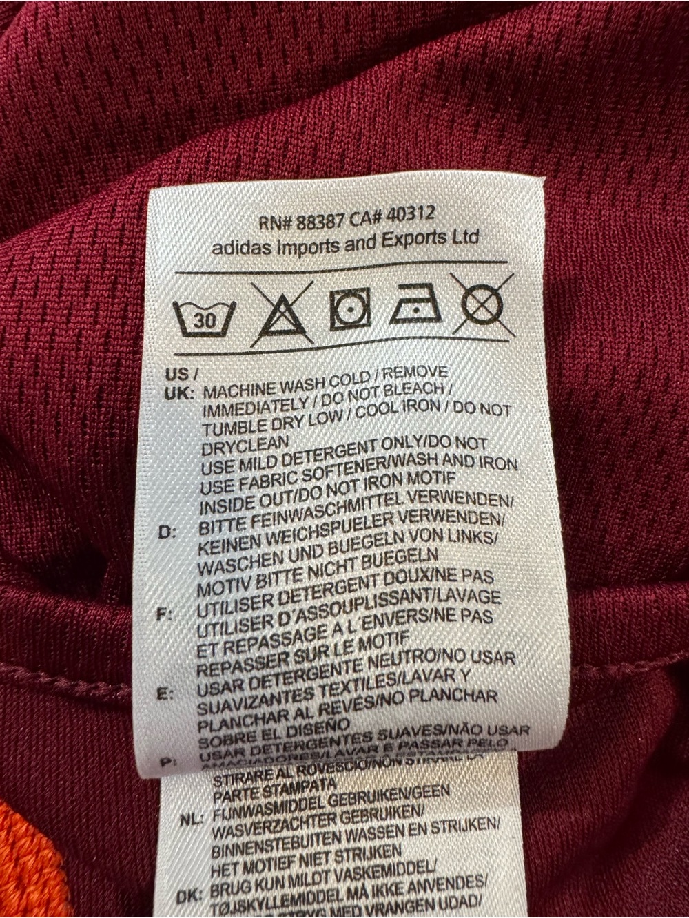 Adidas Men’s Maroon & Orange Racerback Tank - Picture 6 of 7
